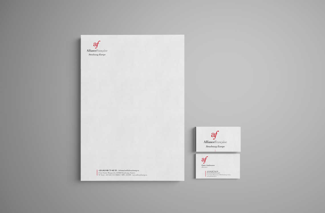 Tête de lettre + carte de visite Alliance Française