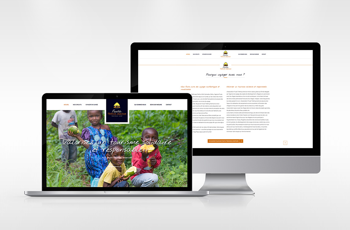 Site internet full responsive présentant l'agence de voyage et les circuits proposés