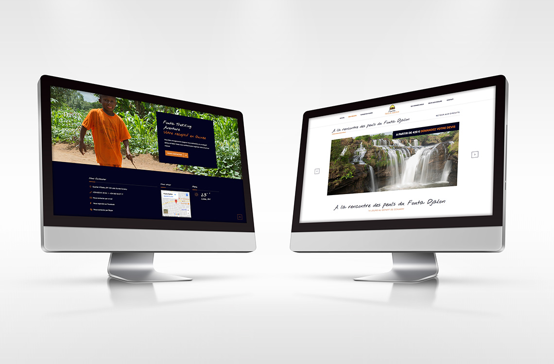 Site internet full responsive présentant l'agence de voyage et les circuits proposés