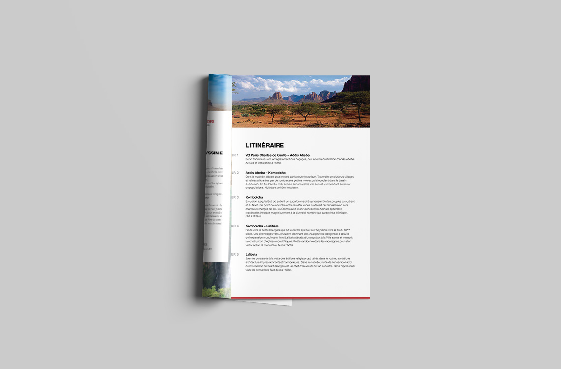 Fiches technique de voyage sous forme de brochure - Horizons Nomades