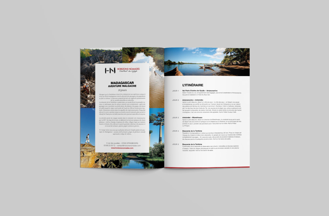 Fiches technique de voyage sous forme de brochure - Horizons Nomades