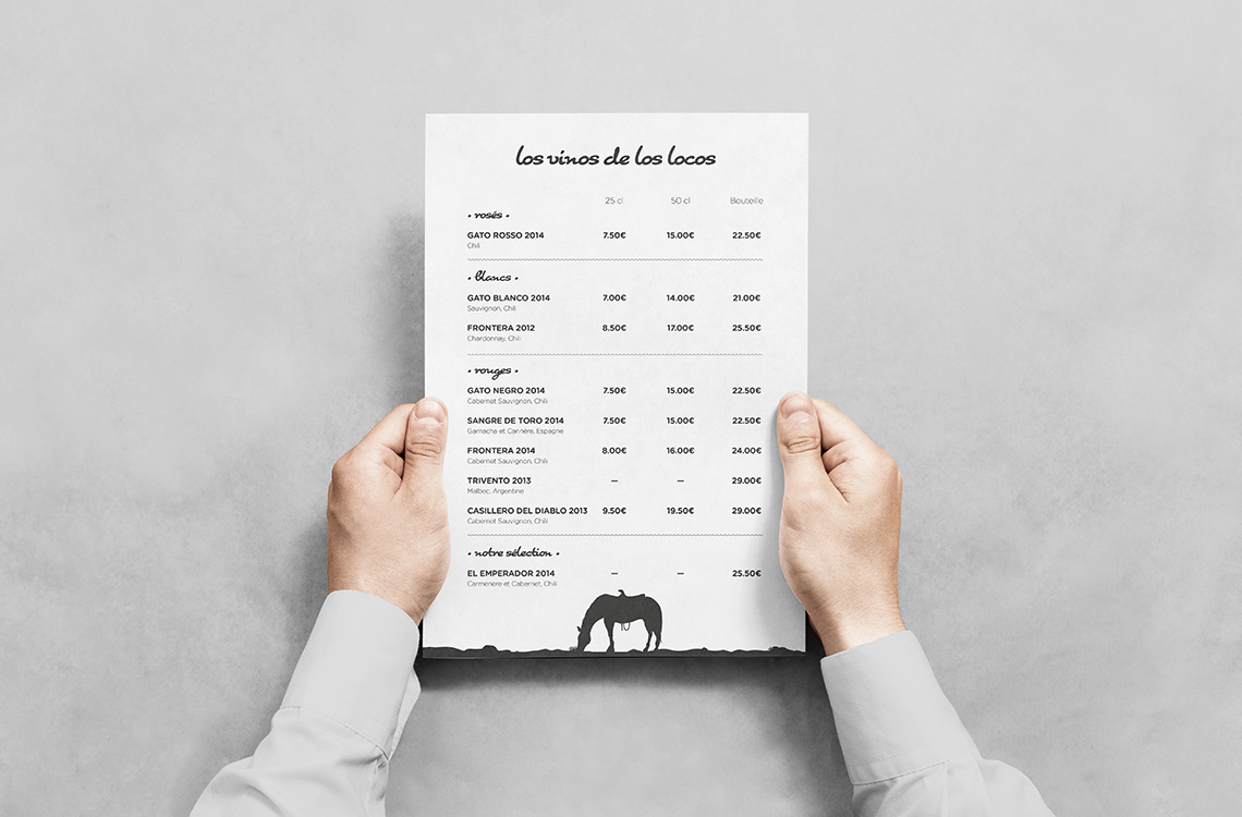 Carte des vins Los Loquitos