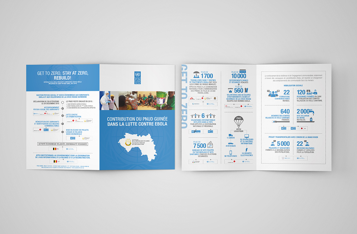 Dépliant de présentation de la contribution du PNUD Guinée dans la lutte contre Ebola