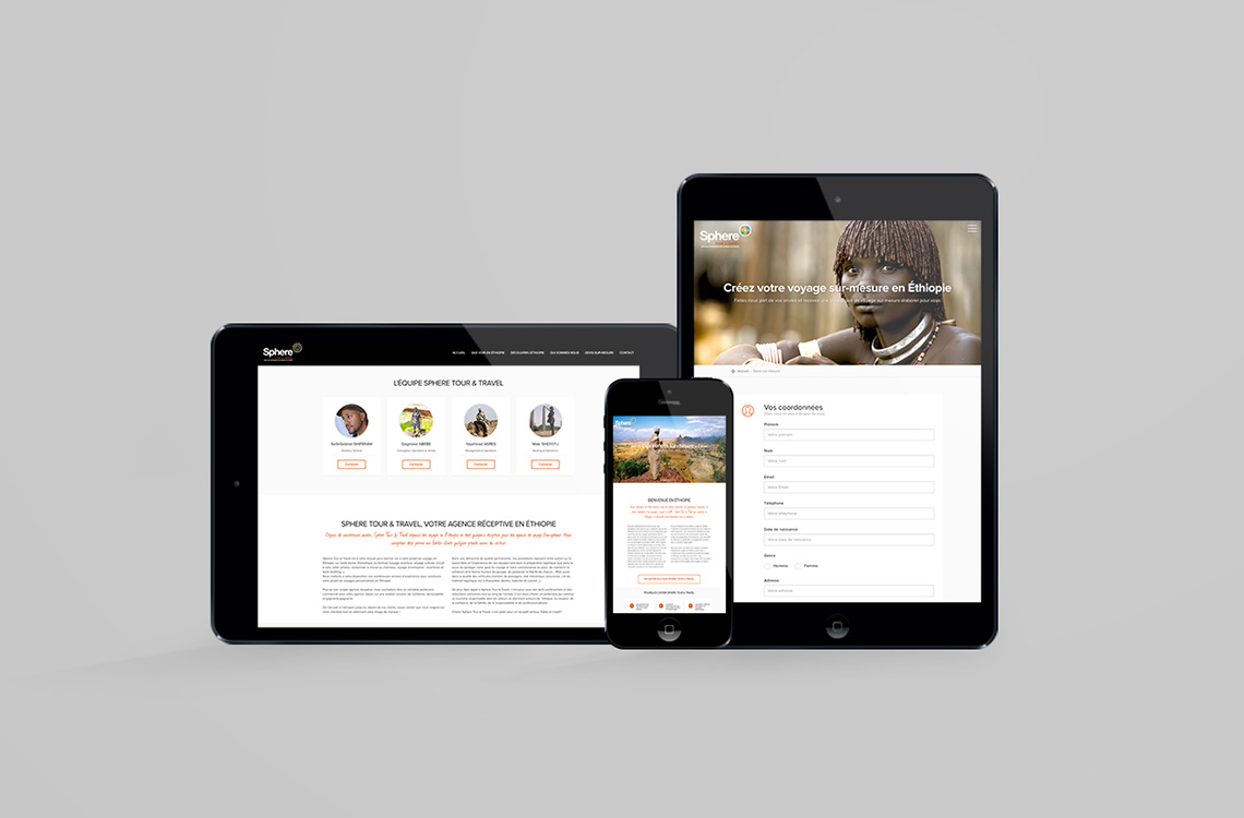Site internet full responsive - Sphere Tour & Travel