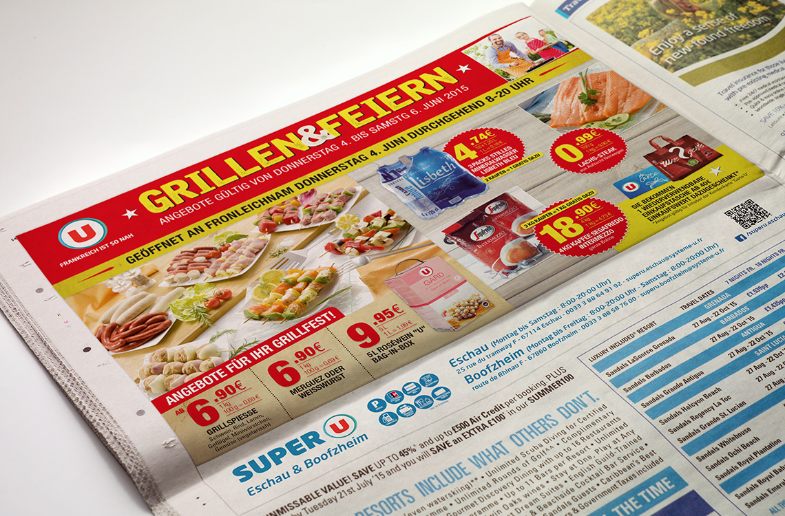 Annonce presse thématique jours fériés et barbecue en Allemagne - Super U