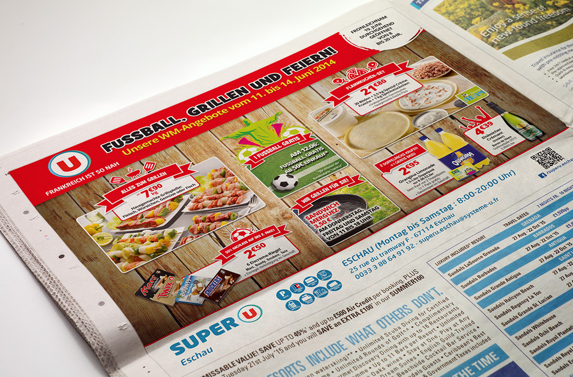 Publicité thématique coupe du monde de football diffusée en Allemagne - Super U