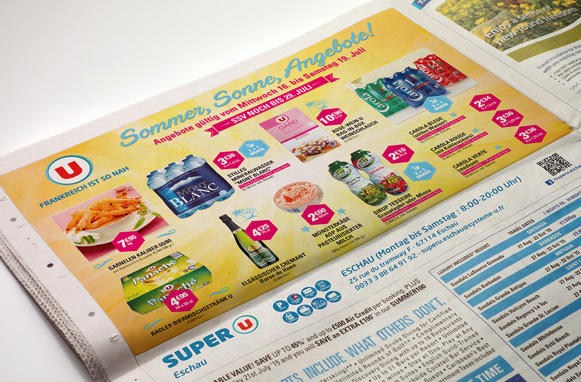 Publicité thématique été et vacance diffusée en Allemagne - Super U