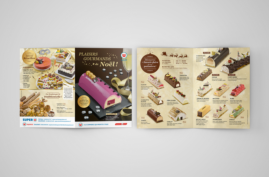 Dépliant promotionnel plaisirs gourmands de Noël - Super U